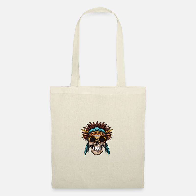 Apache Totenkopf Indianer - Stoffbeutel - Natur