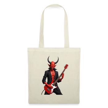 Diable avec guitare électrique rouge - Sac en tissu - nature - Devant