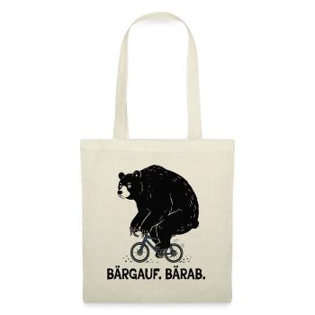 Bärgauf. Bärab. - Lustiger Gravel Bär - Stoffbeutel - Natur - Vorne