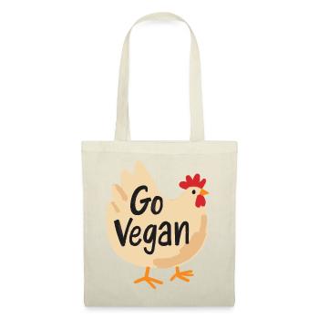 Go Vegan Cute Chicken - Stoffbeutel - Natur - Vorne