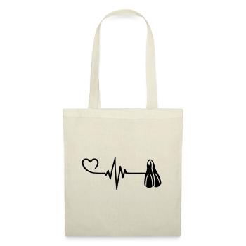 Nageoires de plongée à cœur pulsé - Sac en tissu - nature - Devant