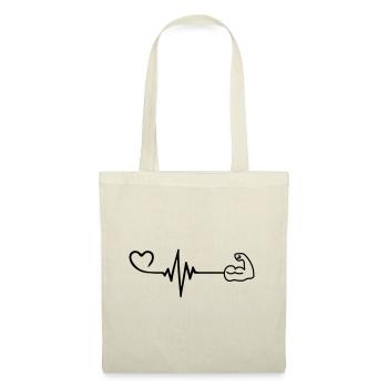 Muscle dumbbell heartbeat - Tote Bag - nature - Front