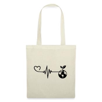 Planète Terre Pulse Heart Love - Sac en tissu - nature - Devant