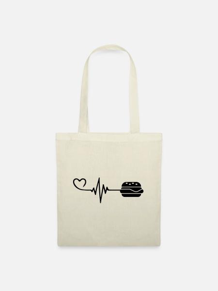 Burger Puls Herz Liebe - Stoffbeutel - Natur