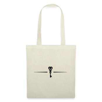 Ligne de mariage cœur clé - Sac en tissu - nature - Devant