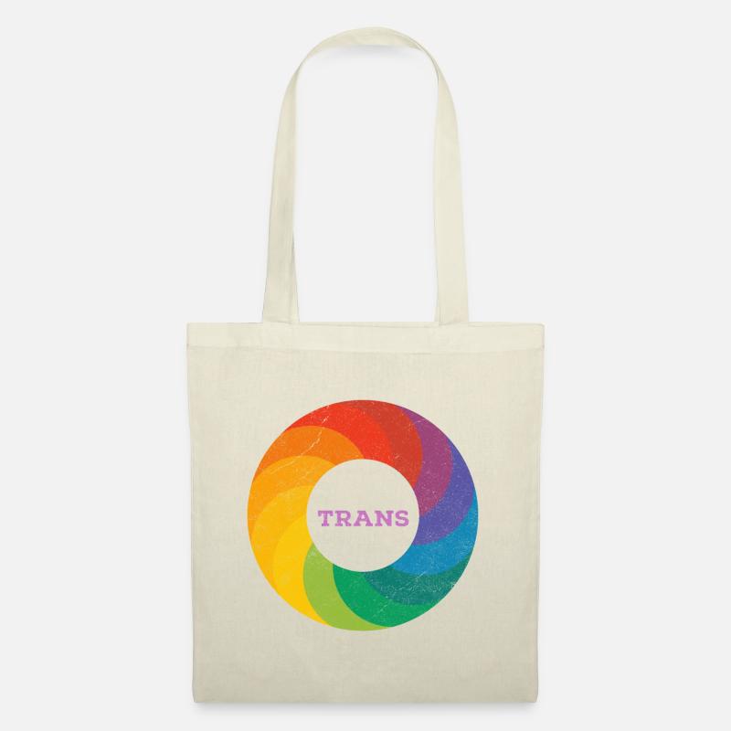 Regenbogen Ring "Trans" Pink - Stoffbeutel - Natur