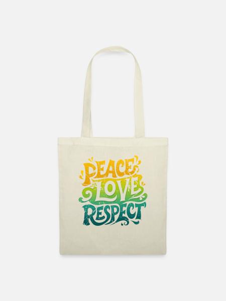 Frieden Liebe Respekt T-Shirt - Stoffbeutel - Natur
