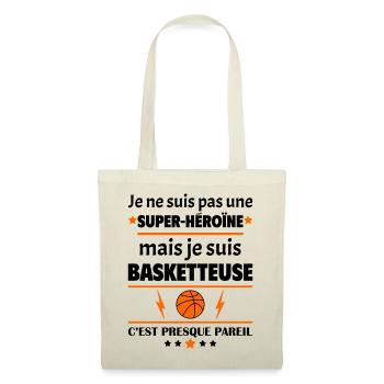 Pas super-héroïne basketteuse, fête des pères,noël - Sac en tissu - nature - Devant