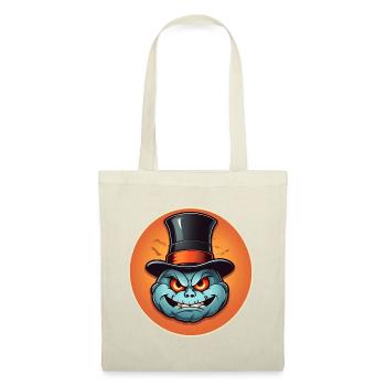Funny grinning Halloween pumpkin with top hat - Tote Bag - nature - Front