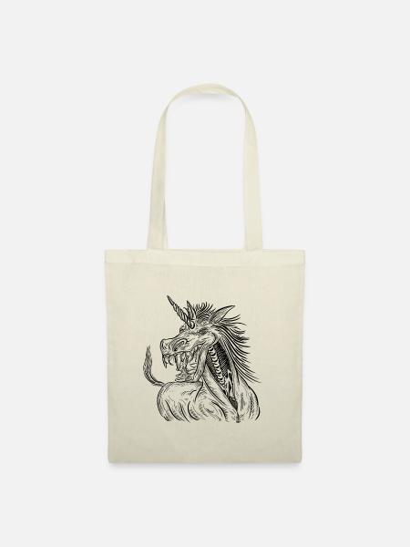 Zombie Einhorn / Halloween Einhorn - Stoffbeutel - Natur