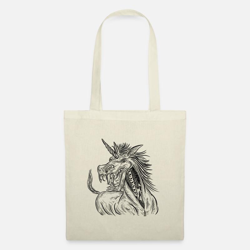 Zombie Einhorn / Halloween Einhorn - Stoffbeutel - Natur