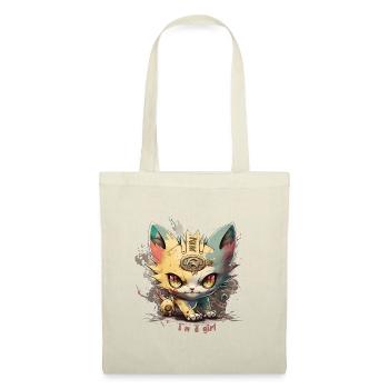 cat[ch me] # im a girl - Stoffbeutel - Natur - Vorne