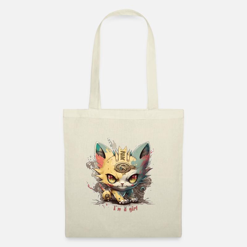 cat[ch me] # im a girl - Stoffbeutel - Natur
