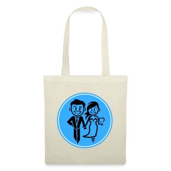Jeunes mariés, Mariage, Mariée, Marié - Sac en tissu - nature - Devant