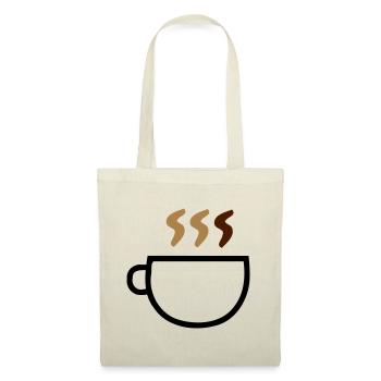 Kaffeetasse rauchen - Stoffbeutel - Natur - Vorne