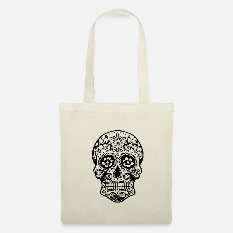 Totenschädel Mexiko Dia de Muertos Geschenk - Stoffbeutel - Natur