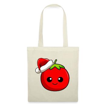 Tomate Weihnachten Comic Xmas - Stoffbeutel - Natur - Vorne
