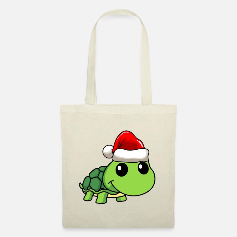 Schildkröte Comic Weihnachten - Stoffbeutel - Natur