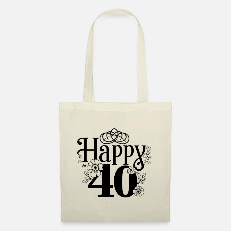 40. Geburtstag - Stoffbeutel - Natur