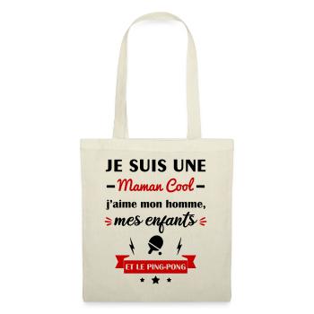 Maman cool ping pong, pongiste, ping-pong - Sac en tissu - nature - Devant