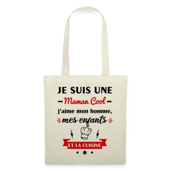 Maman cool cuisine, cuisinière, fête des mères - Sac en tissu - nature - Devant
