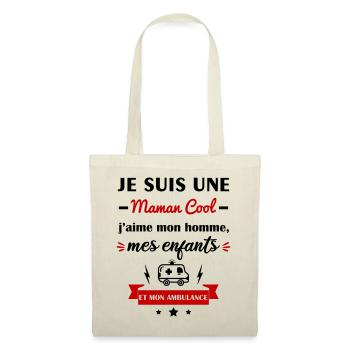 Maman cool ambulance, ambulancière, fête des mères - Sac en tissu - nature - Devant