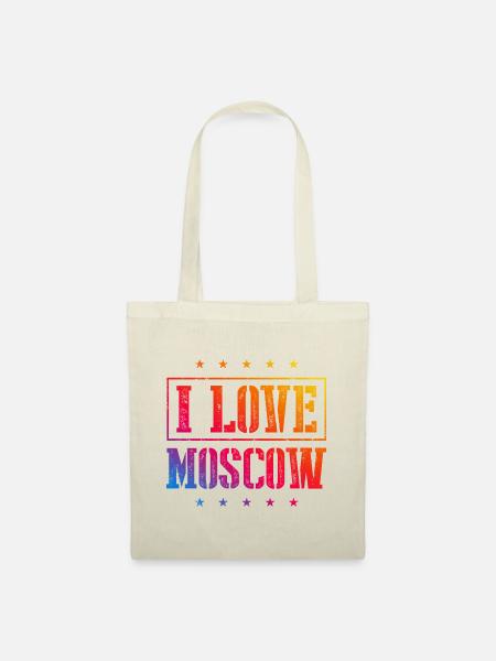 I Love Moskau - Stoffbeutel - Natur