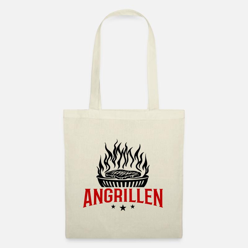 Angrillen Grillen Grill - Stoffbeutel - Natur