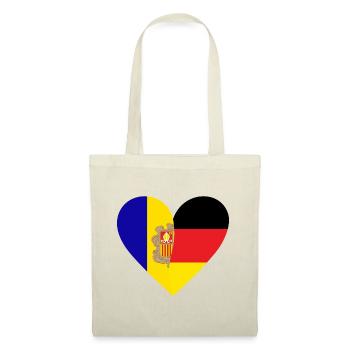 Andorra Germany Heart - Stoffbeutel - Natur - Vorne