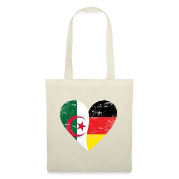 Algérie Allemagne Drapeau Coeur - Sac en tissu - nature - Devant