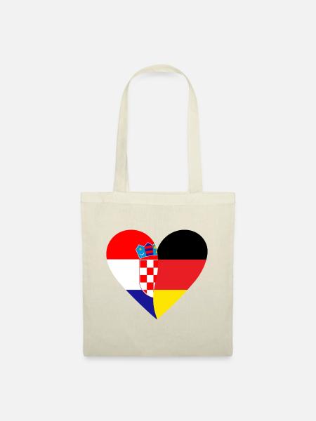Croatia Germany Heart - Stoffbeutel - Natur