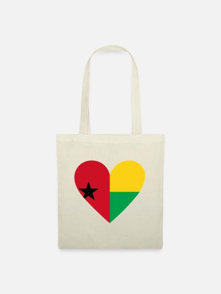 Guinea Bissau Heart - Stoffbeutel - Natur