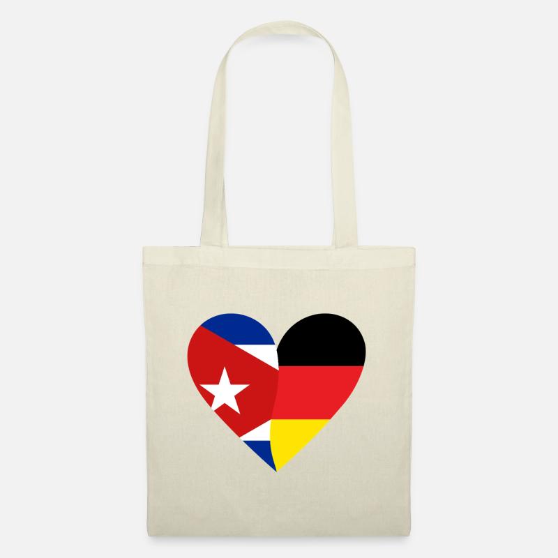Cuba Germany Heart - Stoffbeutel - Natur