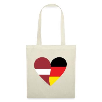 Lettonie Allemagne Cœur - Sac en tissu - nature - Devant