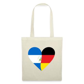 Nicaragua Germany Heart - Tote Bag - nature - Front