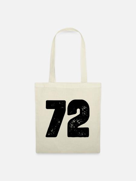 72 Zahl Trikot - Stoffbeutel - Natur