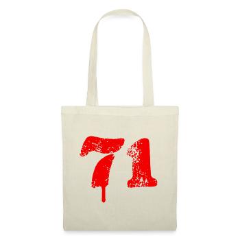 71 Zahl Symbol - Stoffbeutel - Natur - Vorne