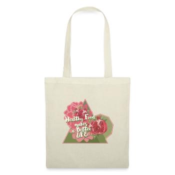 Mangez sainement puis vous vivez bien - Sac en tissu - nature - Devant