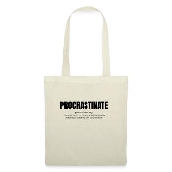 Procrastinate - Binge-Watching Humor T-Shirt - Stoffbeutel - Natur - Vorne