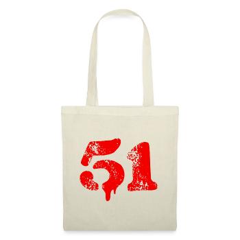 51 Zahl Symbol - Stoffbeutel - Natur - Vorne