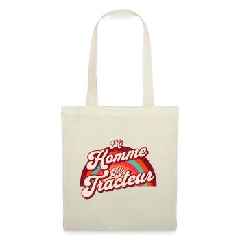 "Moitié homme, moitié tracteur: 100% passion! R - Sac en tissu - nature - Devant