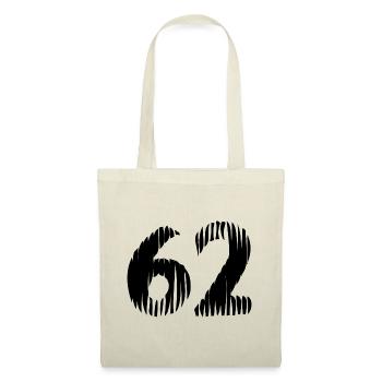 62 Zahl Trikot - Stoffbeutel - Natur - Vorne