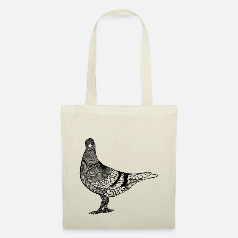 Vogel Taube Brieftaube | Dove Line Art Geschenk - Stoffbeutel - Natur