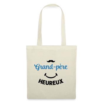 Cadeau drôle grand-père heureux - Sac en tissu - nature - Devant