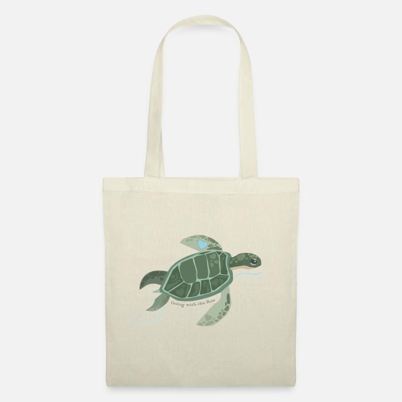 Schildkröte, schwimmend, Going with the flow - Stoffbeutel - Natur