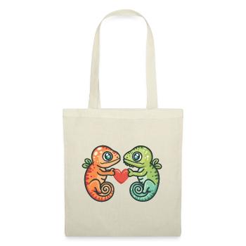 Couple Caméléon Amour Couple Amoureux - Sac en tissu - nature - Devant