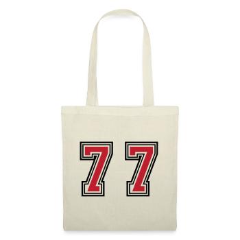 77 Zahl Symbol - Stoffbeutel - Natur - Vorne