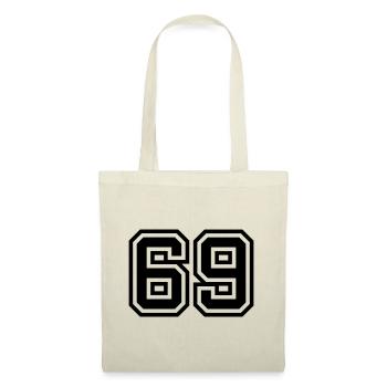 69 Zahl Symbol - Stoffbeutel - Natur - Vorne
