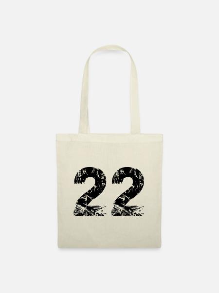 22 Zahl Trikot - Stoffbeutel - Natur