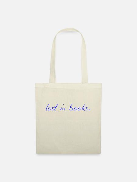 lost in books. in Büchern verloren sein, versinken - Stoffbeutel - Natur